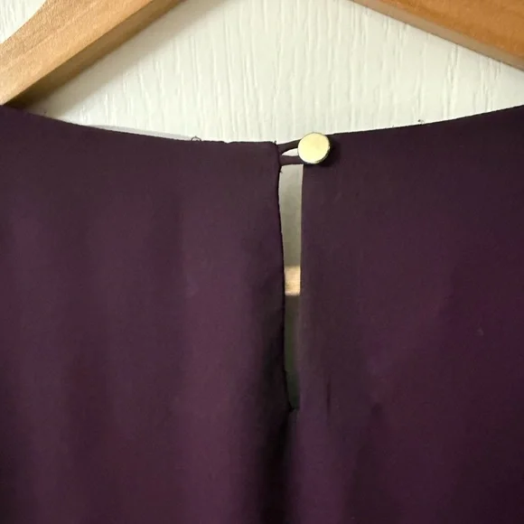 Calvin Klein Plum Ruffle Top L - Picture 4 of 4